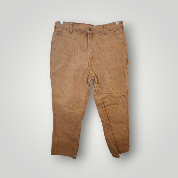 Carhartt cargo work tan pants 36x32 Loose Fit Washed Duck Pants Brown Rust Men - Picture 1 of 10